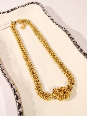 Vintage Anne Klein Gold Tone Knotted Necklace